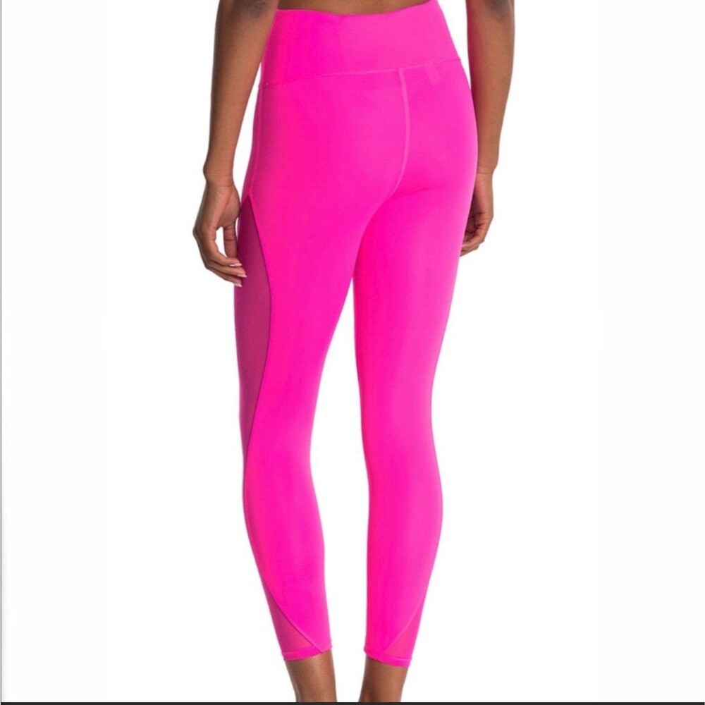 Good American GA hot pink mesh panel leggings